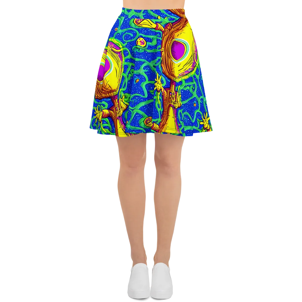 Sprawling Spectacle on Skater Skirt — Front