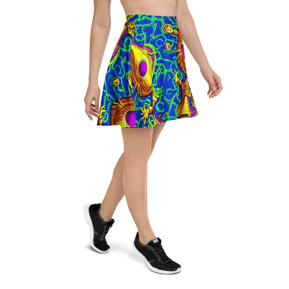 Sprawling Spectacle on Skater Skirt — Right