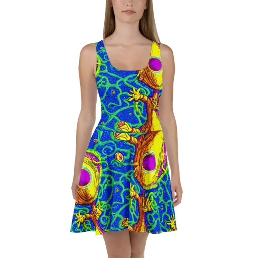 Sprawling Spectacle on a Skater Dress