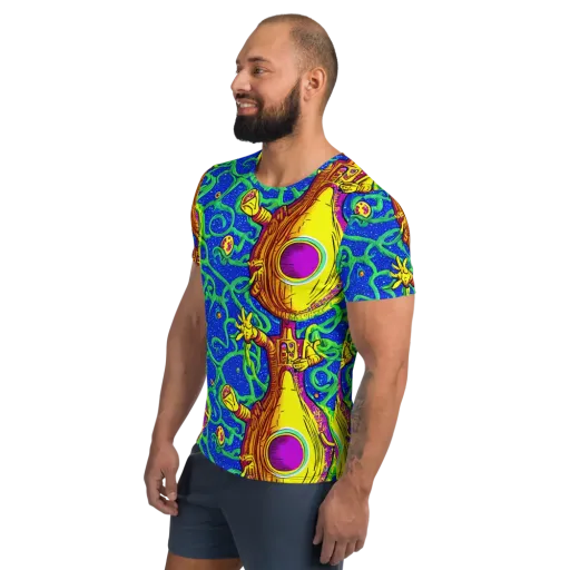 Sprawling Spectacle on a Men's Athletic T-Shirt
