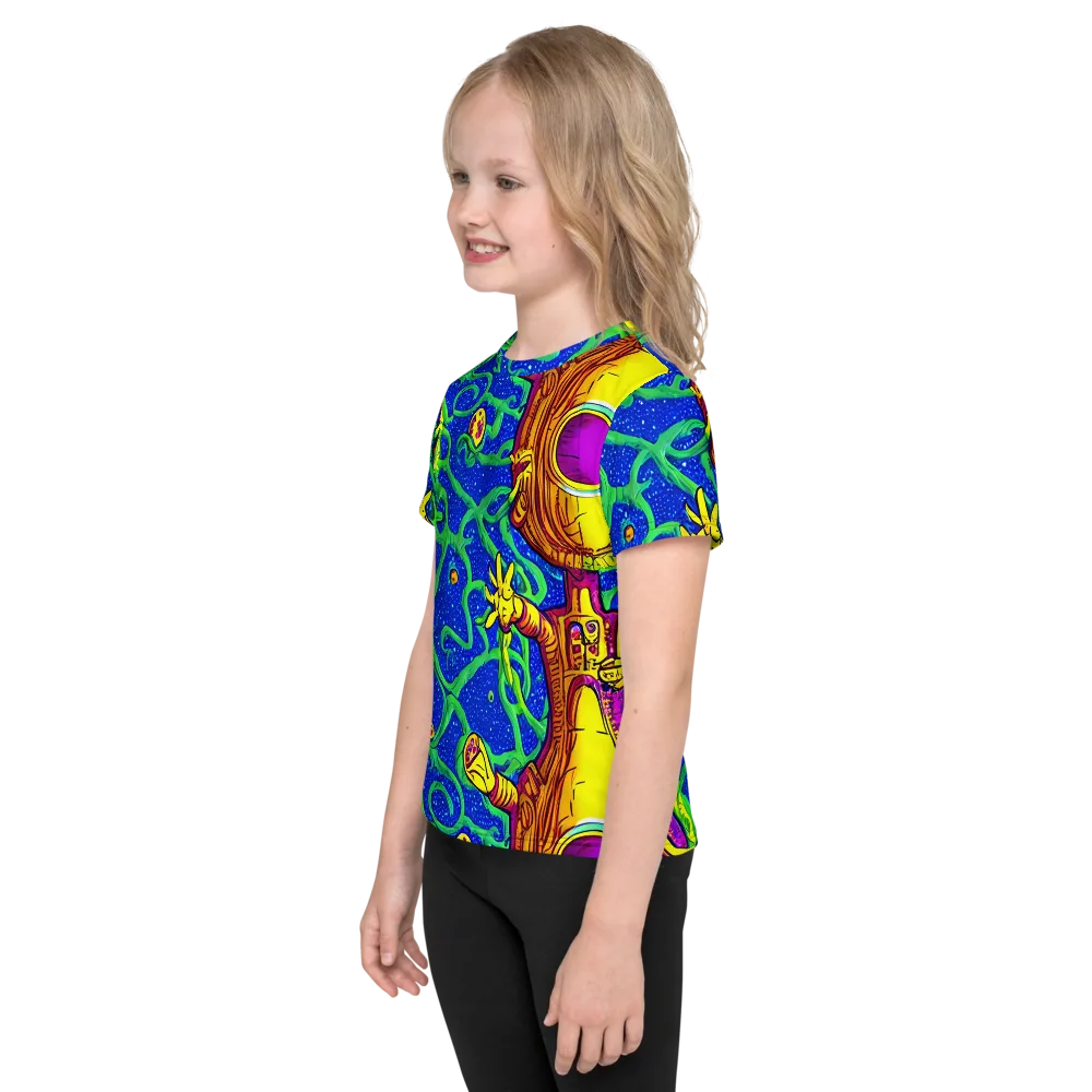Sprawling Spectacle on Kids Crew Neck T-Shirt — Left