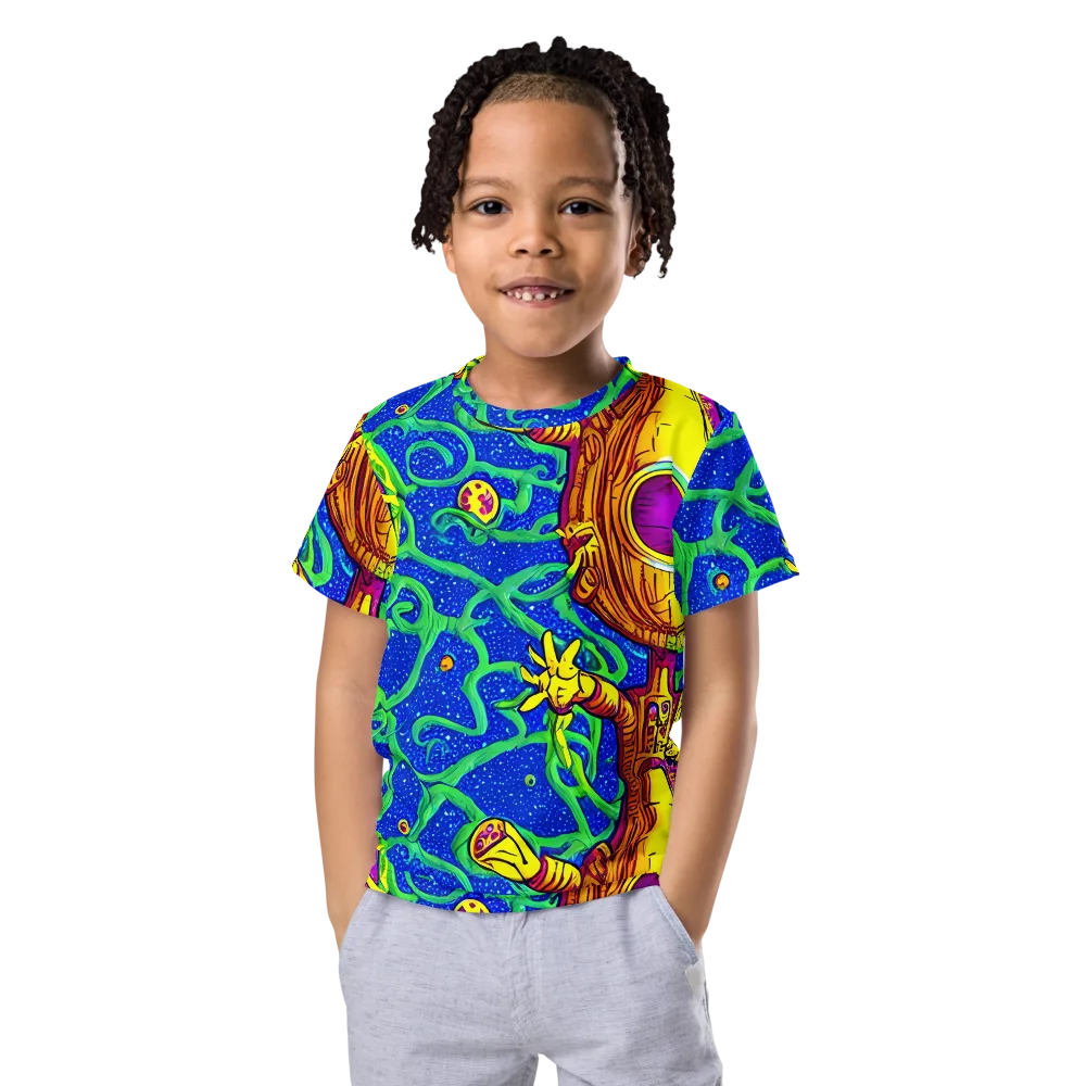 Sprawling Spectacle on Kids Crew Neck T-Shirt — Front