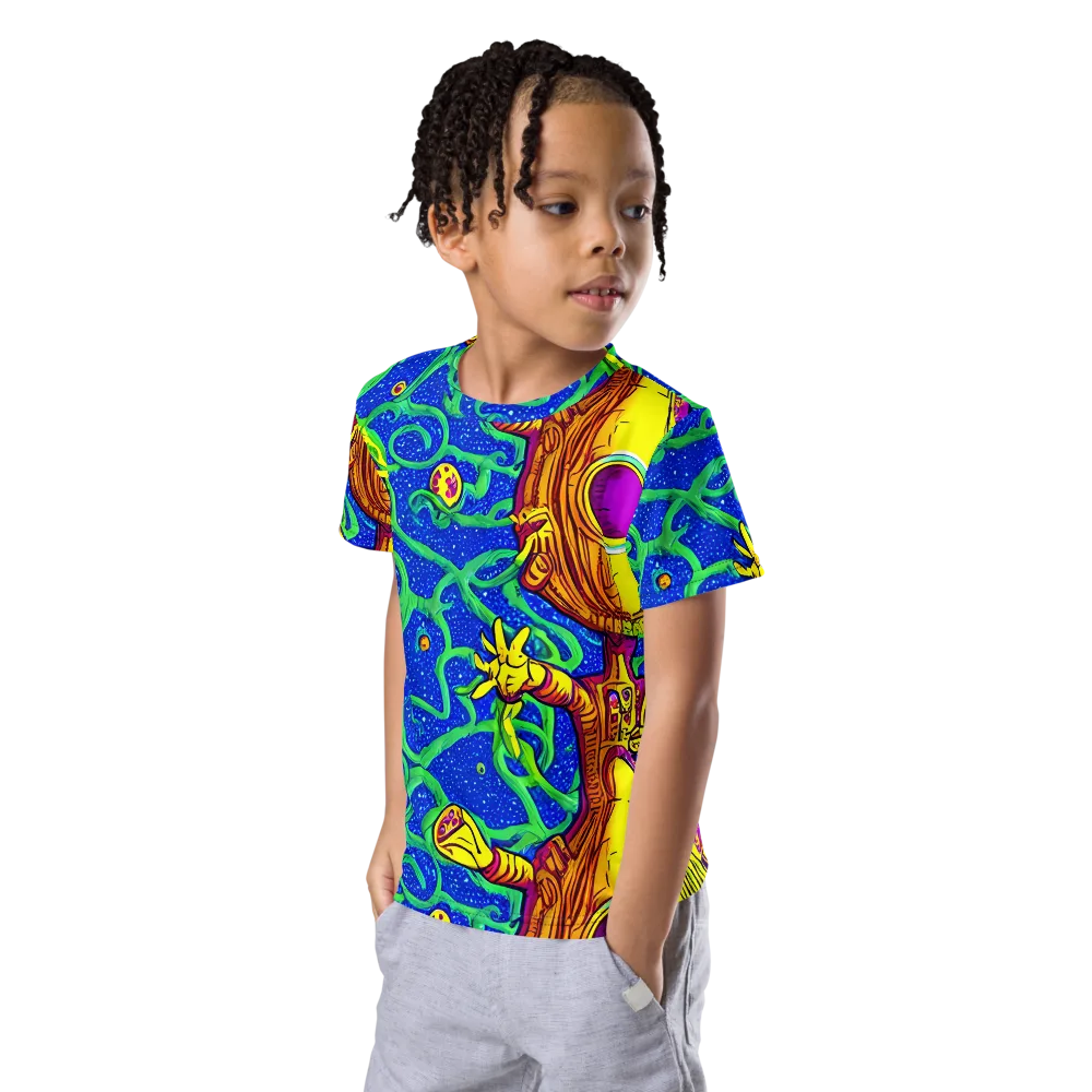 Sprawling Spectacle on Kids Crew Neck T-Shirt — Left Front