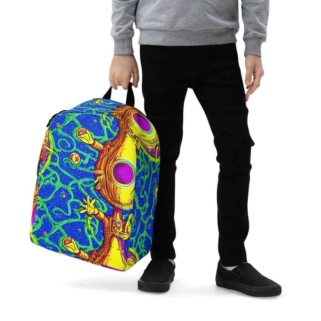 Sprawling Spectacle on Minimalist Backpack — Zoomed-in