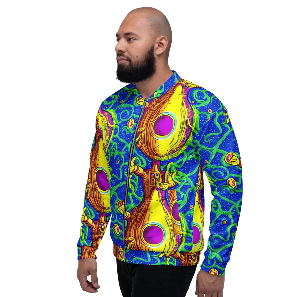 Sprawling Spectacle on Bomber Jacket — Left