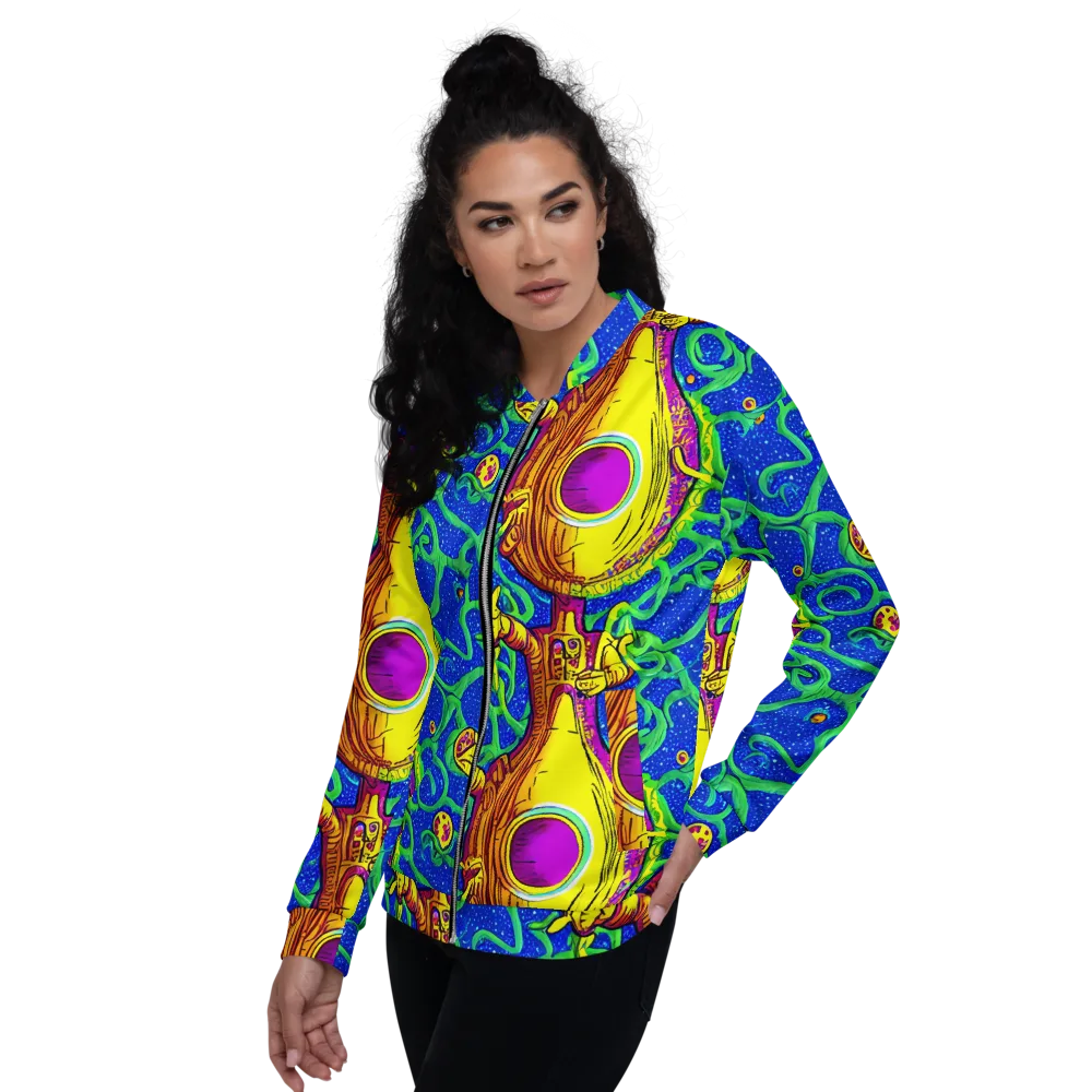 Sprawling Spectacle on Bomber Jacket — Left