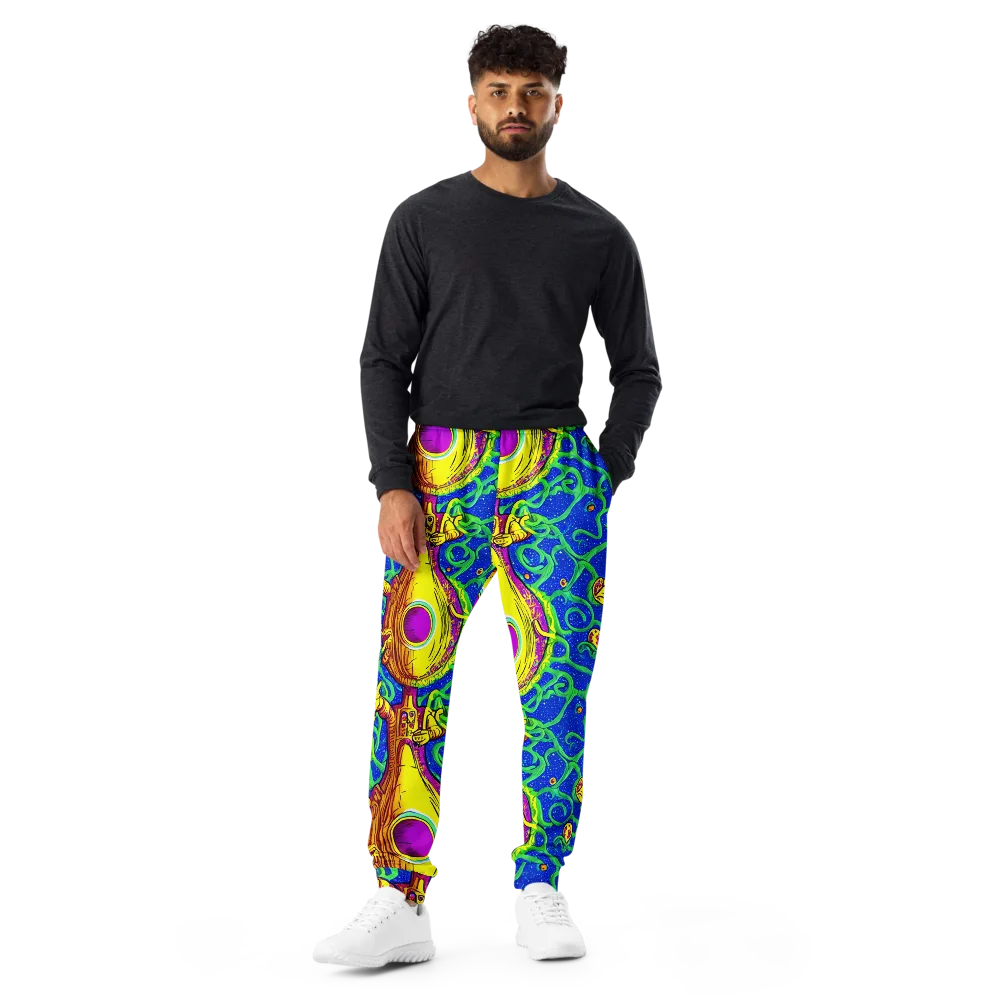 Sprawling Spectacle on Men's Joggers — Front