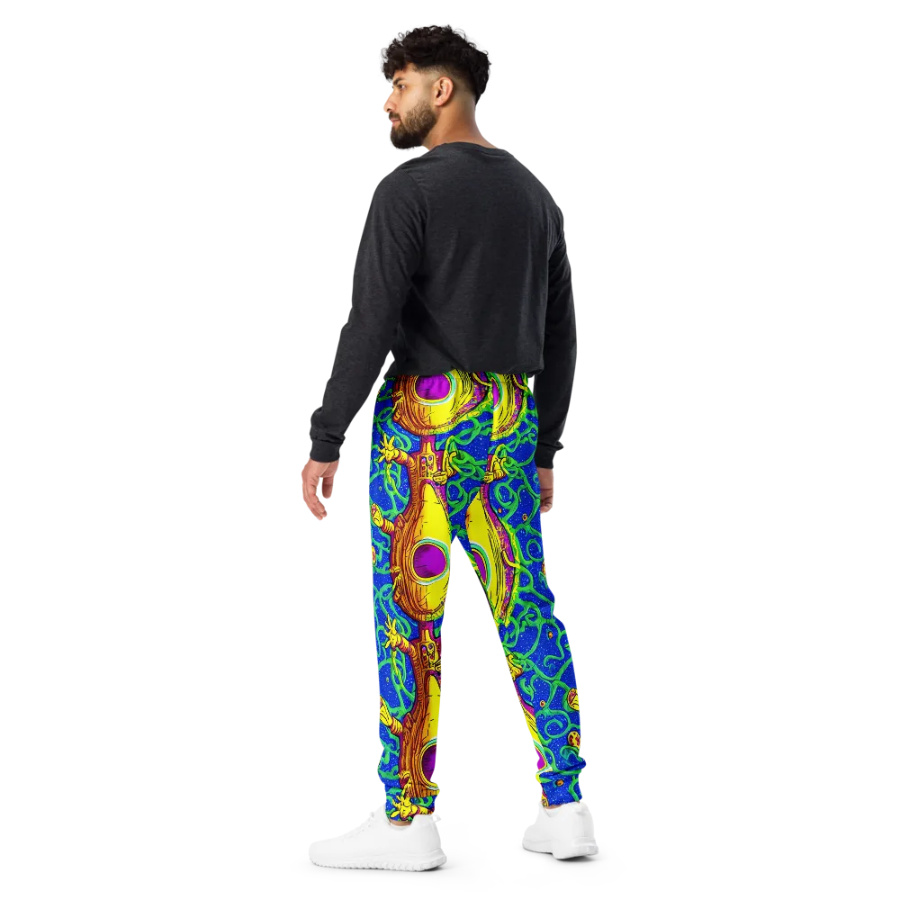 Sprawling Spectacle on Men's Joggers — Back