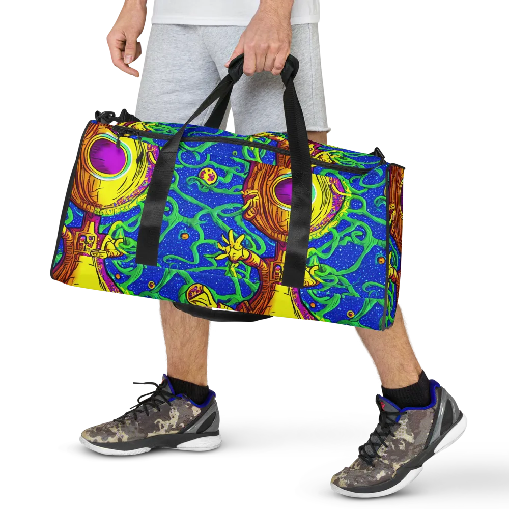 Sprawling Spectacle on Duffle Bag — Front