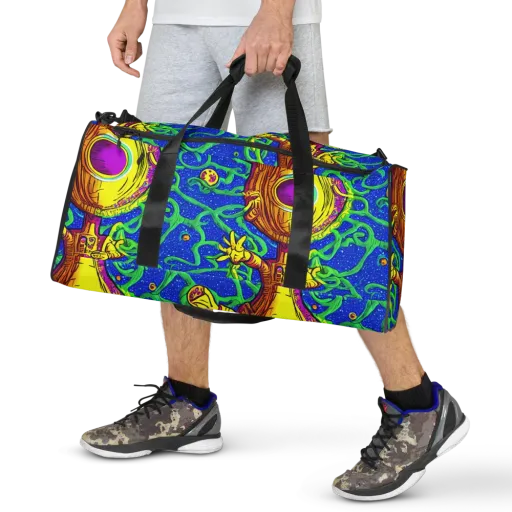 Sprawling Spectacle on a Duffle Bag