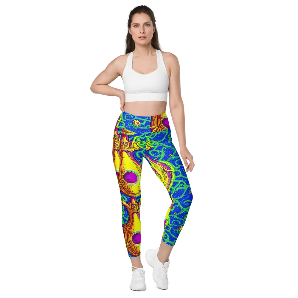 Sprawling Spectacle on Leggings with Pockets — Front