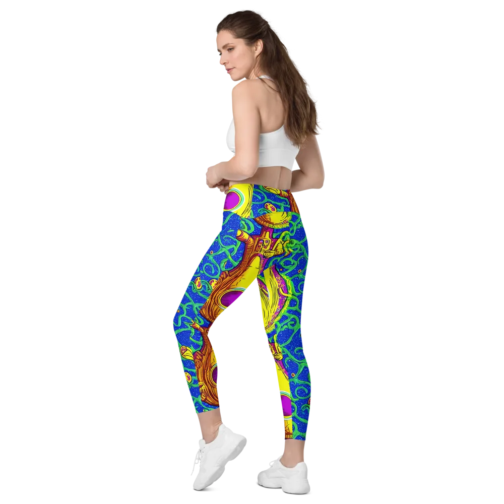 Sprawling Spectacle on Leggings with Pockets — Left Back