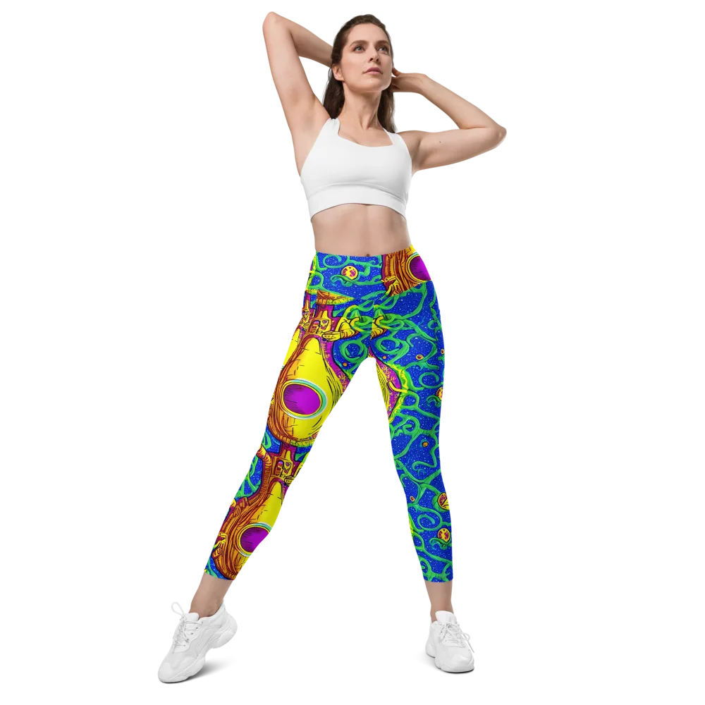 Sprawling Spectacle on Leggings with Pockets — Front