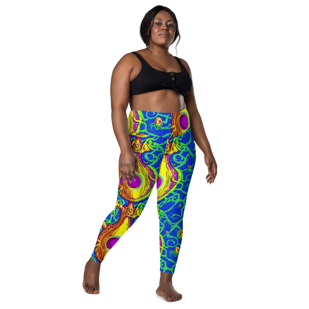 Sprawling Spectacle on Leggings with Pockets — Front