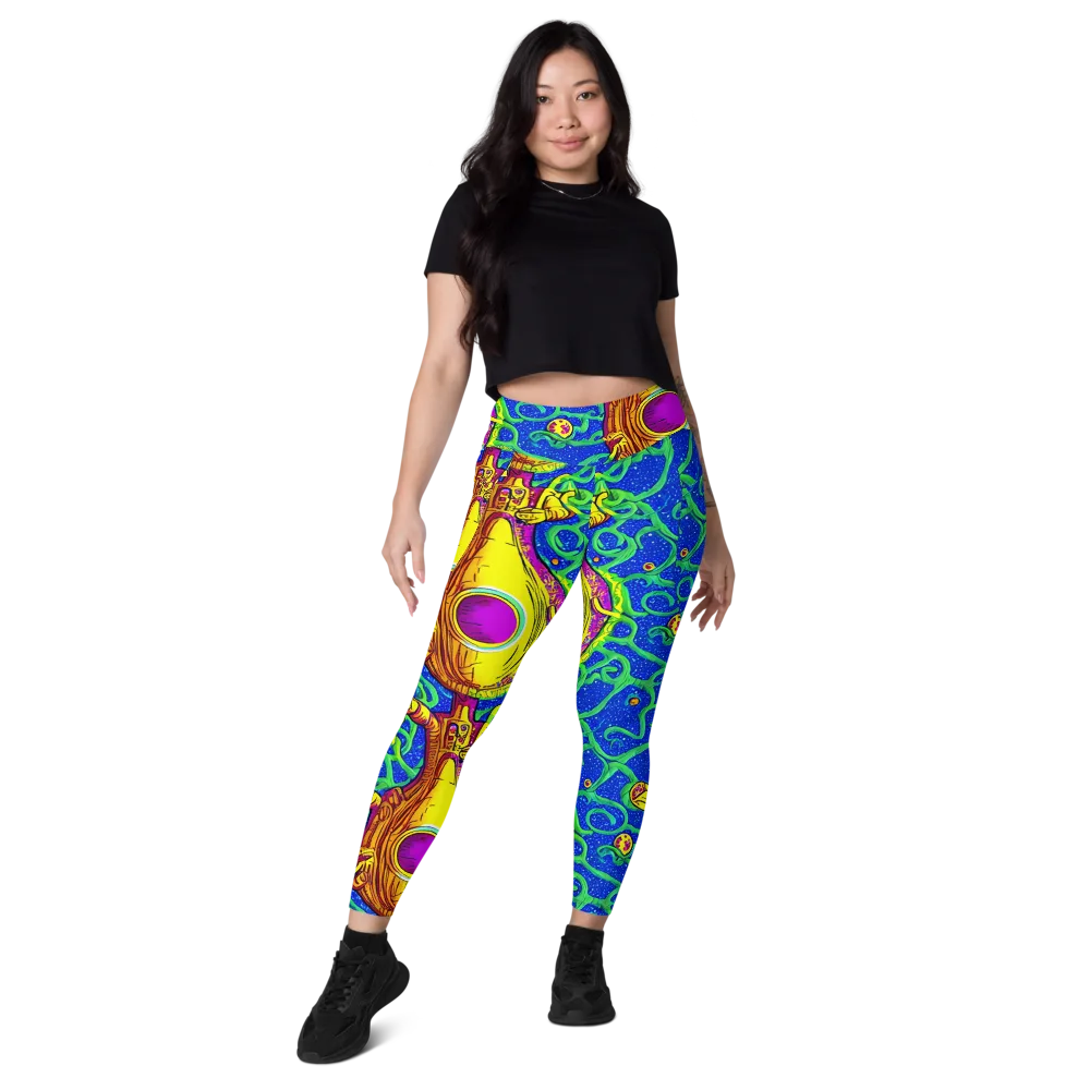 Sprawling Spectacle on Leggings with Pockets — Front