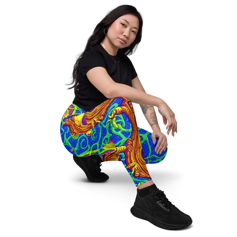 Sprawling Spectacle on Leggings with Pockets — Right Front