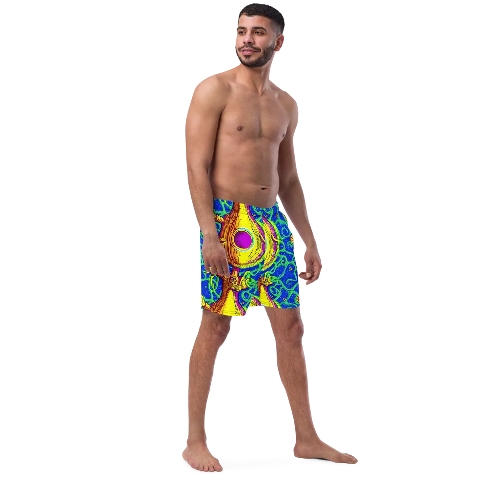 Sprawling Spectacle on Swim Trunks — Right Front