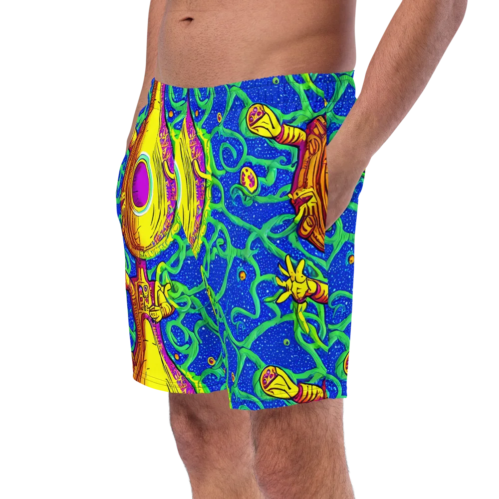 Sprawling Spectacle on Swim Trunks — Left Front