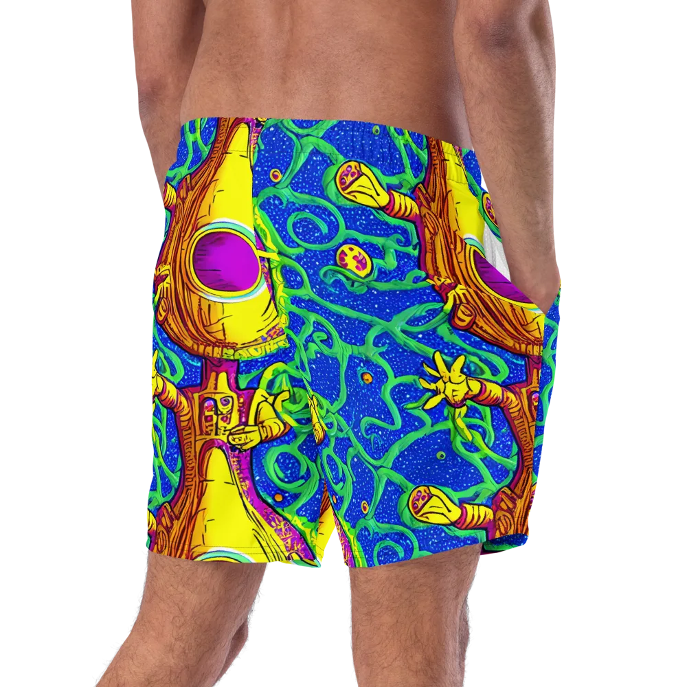 Sprawling Spectacle on Swim Trunks — Right Back