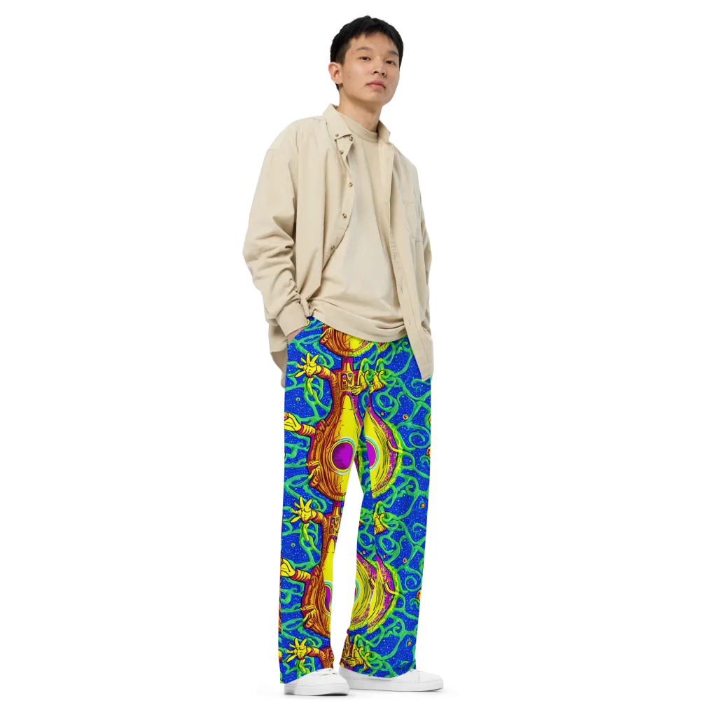 Sprawling Spectacle on Wide-Leg Pants — Right Front