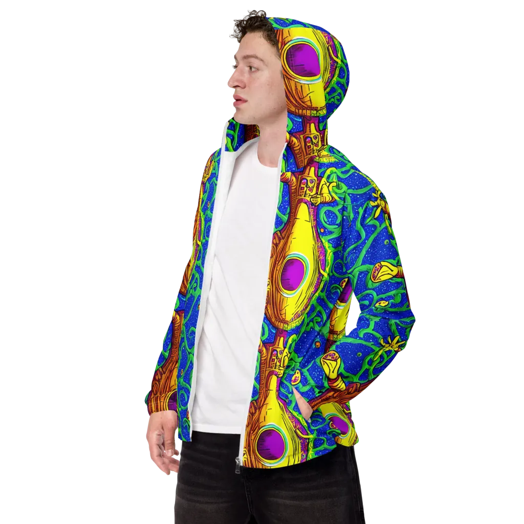 Sprawling Spectacle on Men's Windbreaker — Left Front