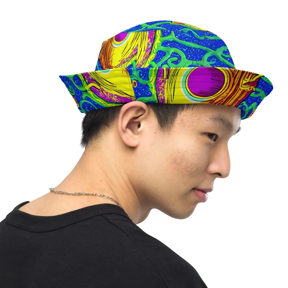 Sprawling Spectacle on Reversible Bucket Hat — Right Outside