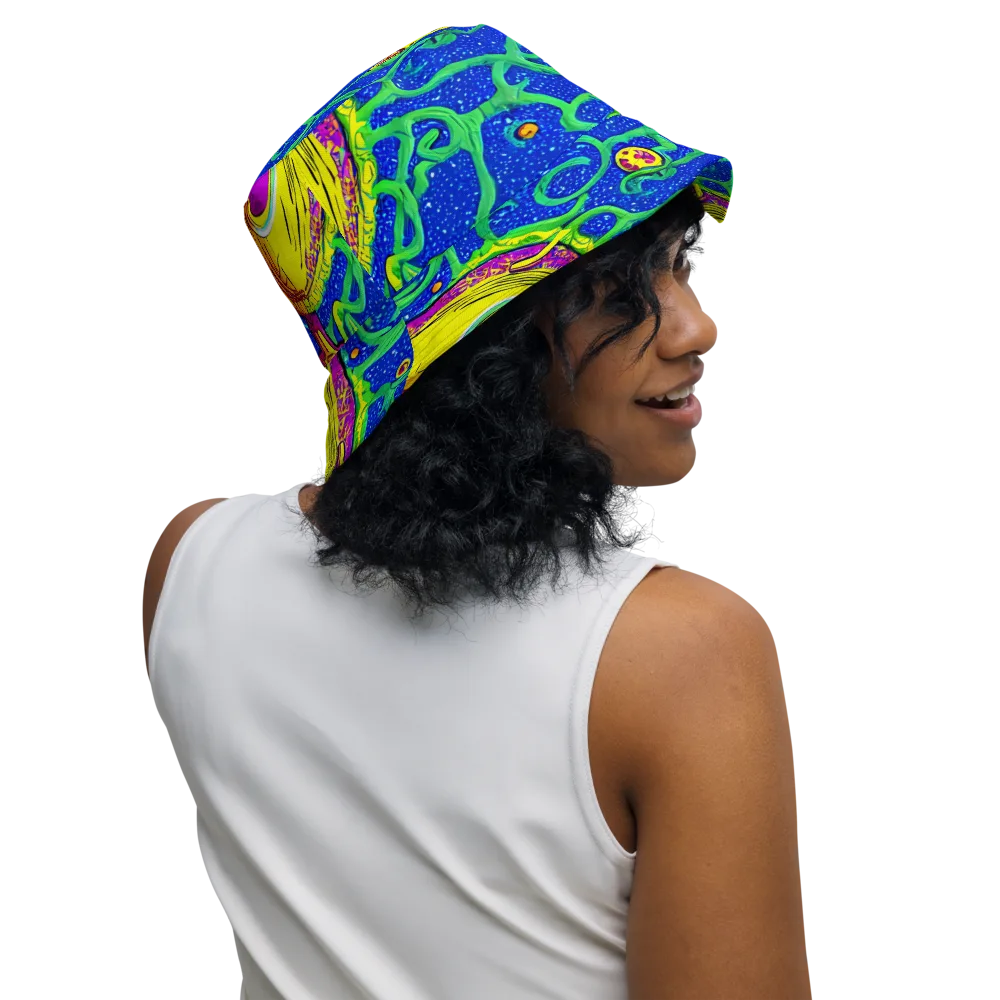 Sprawling Spectacle on Reversible Bucket Hat — Right Outside