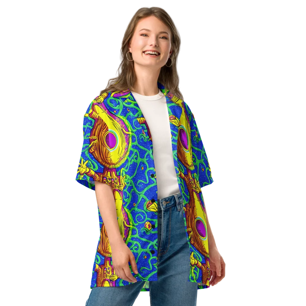 Sprawling Spectacle on Button Shirt — Front