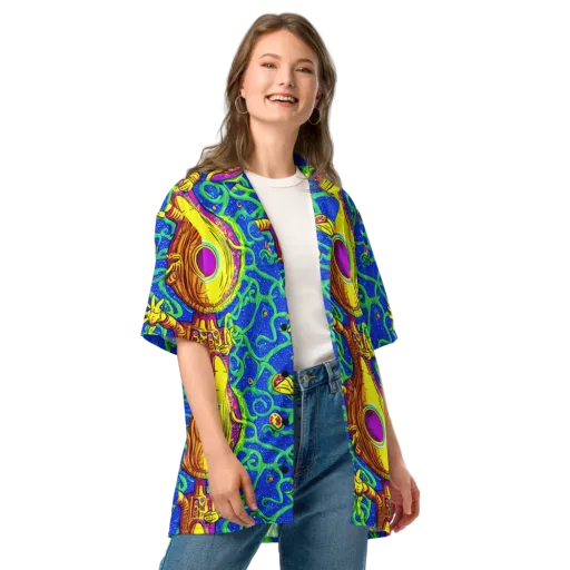 Sprawling Spectacle on a Button Shirt