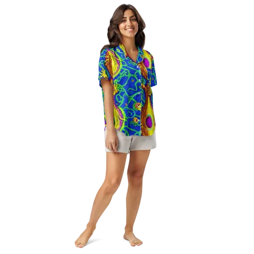 Sprawling Spectacle on a Women's Short Sleeve Pajama Top