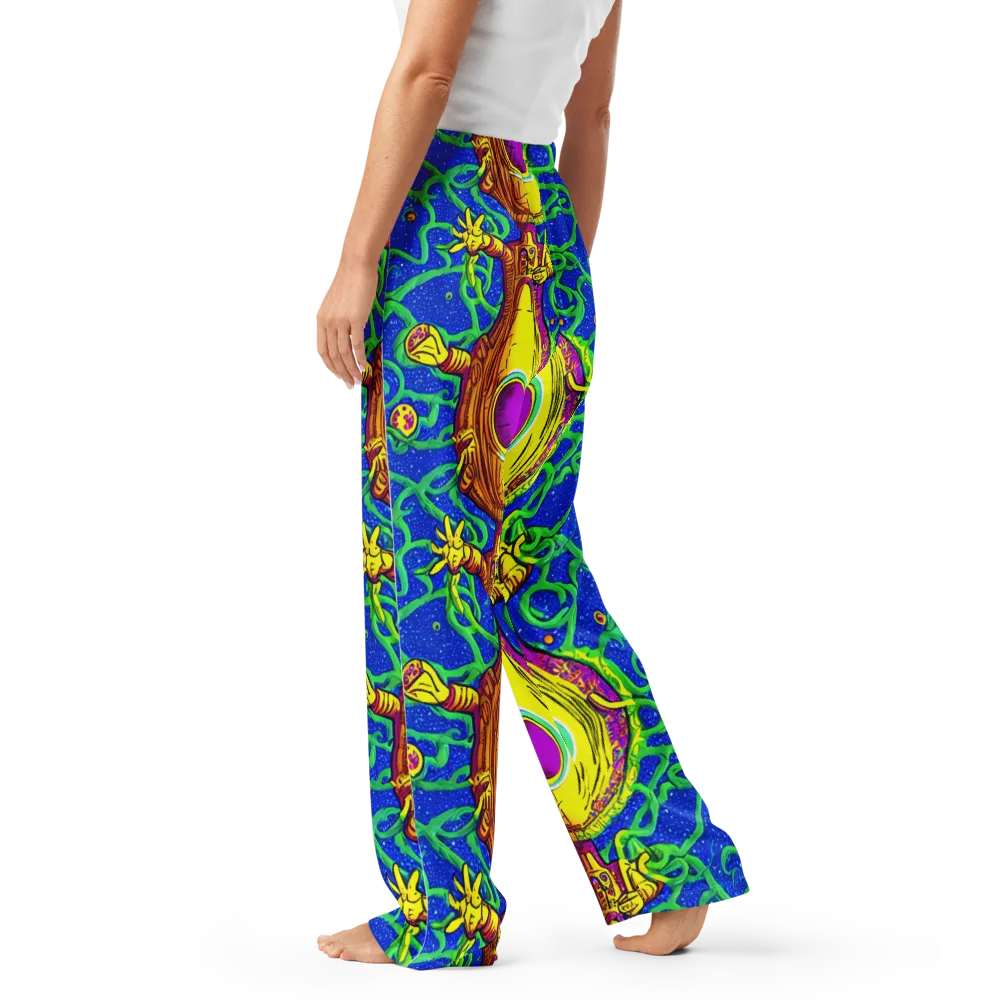 Sprawling Spectacle on Women's Pajama Pants — Left