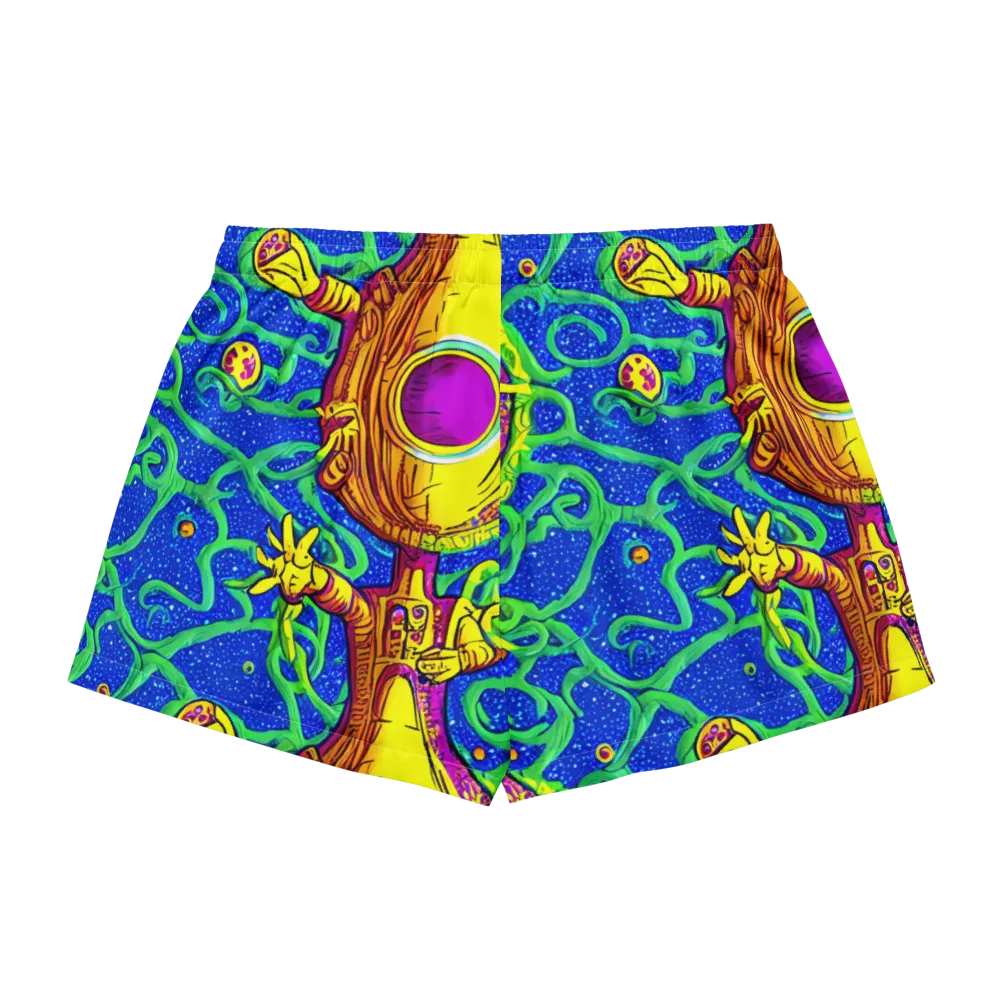 Sprawling Spectacle on Women's Pajama Shorts — Back