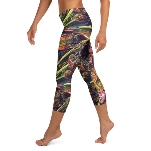 Psychedelic Deep Space on a Capri Leggings