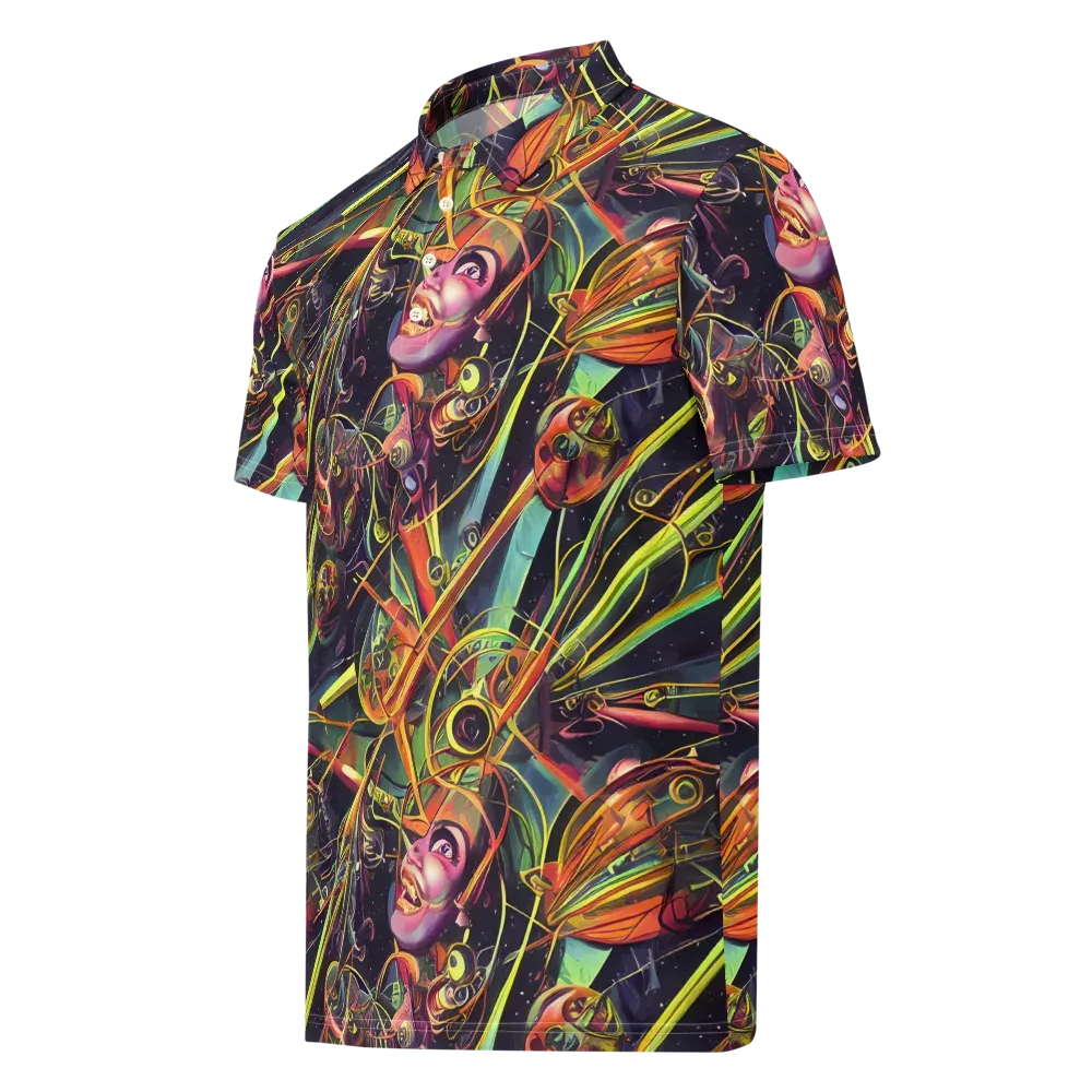 Psychedelic Deep Space on Men's Slim Fit Polo Shirt — Left Front