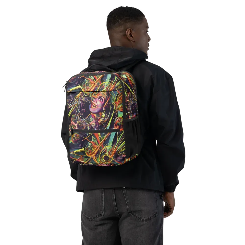 Psychedelic Deep Space on Utility Backpack — Back