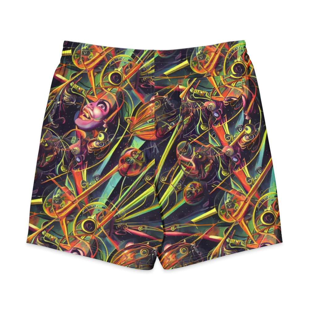 Psychedelic Deep Space on Men's Board Shorts — Back