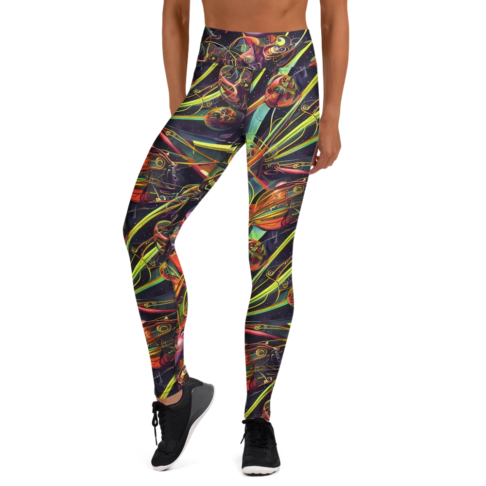 Psychedelic Deep Space on Yoga Leggings — Front