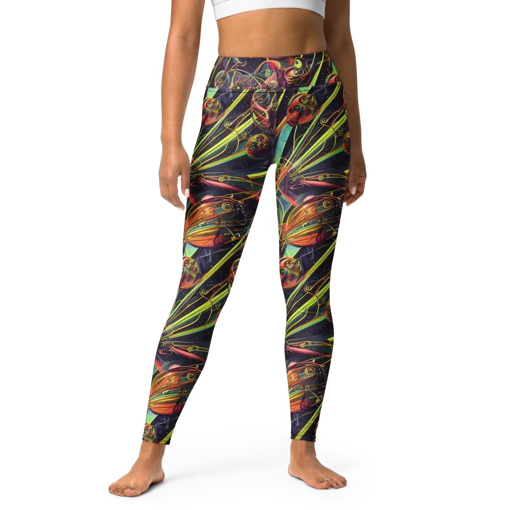 Psychedelic Deep Space on Yoga Leggings — Front