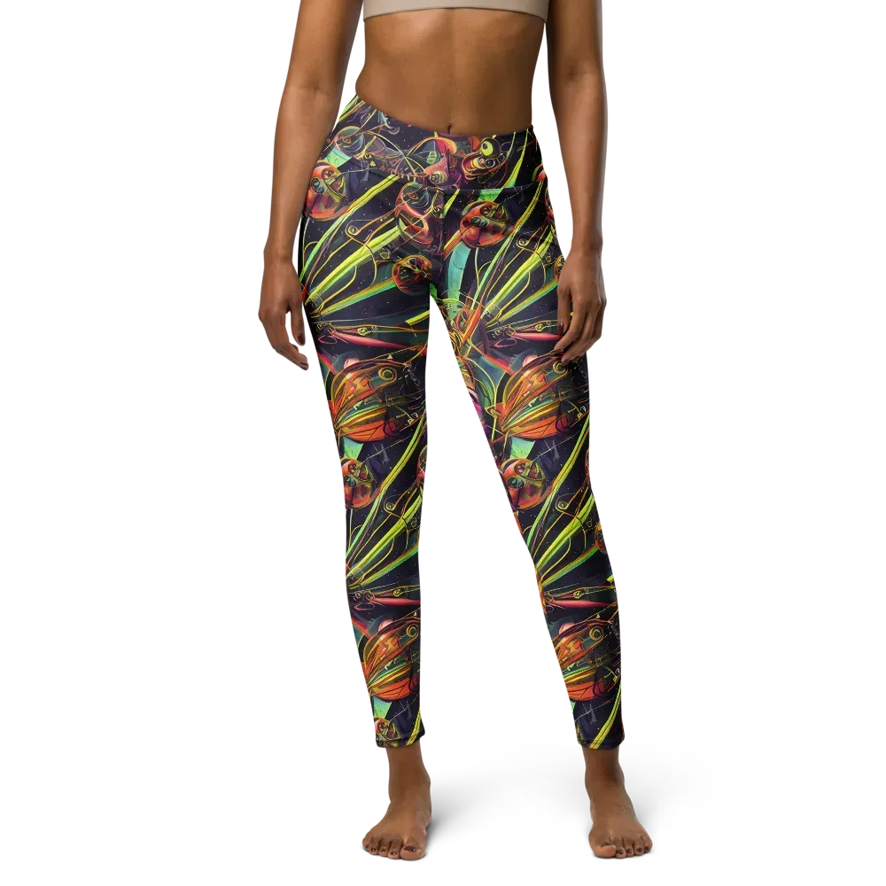 Psychedelic Deep Space on Yoga Leggings — Front