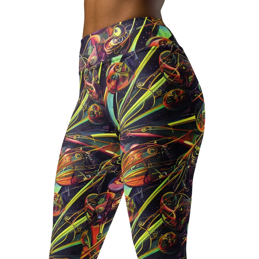 Psychedelic Deep Space on Yoga Leggings — Left Front