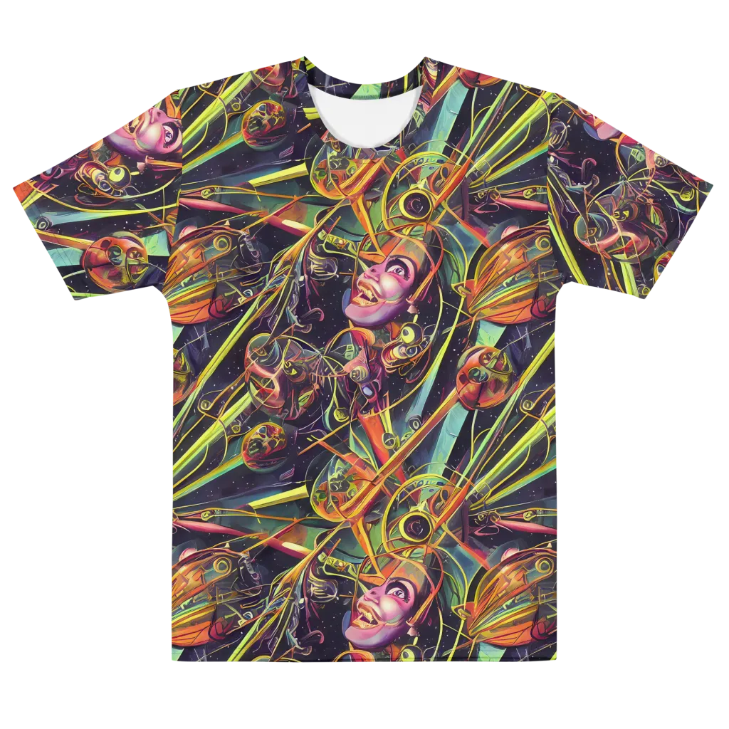 Psychedelic Deep Space on Men's Cotton Crew Neck T-Shirt — Front