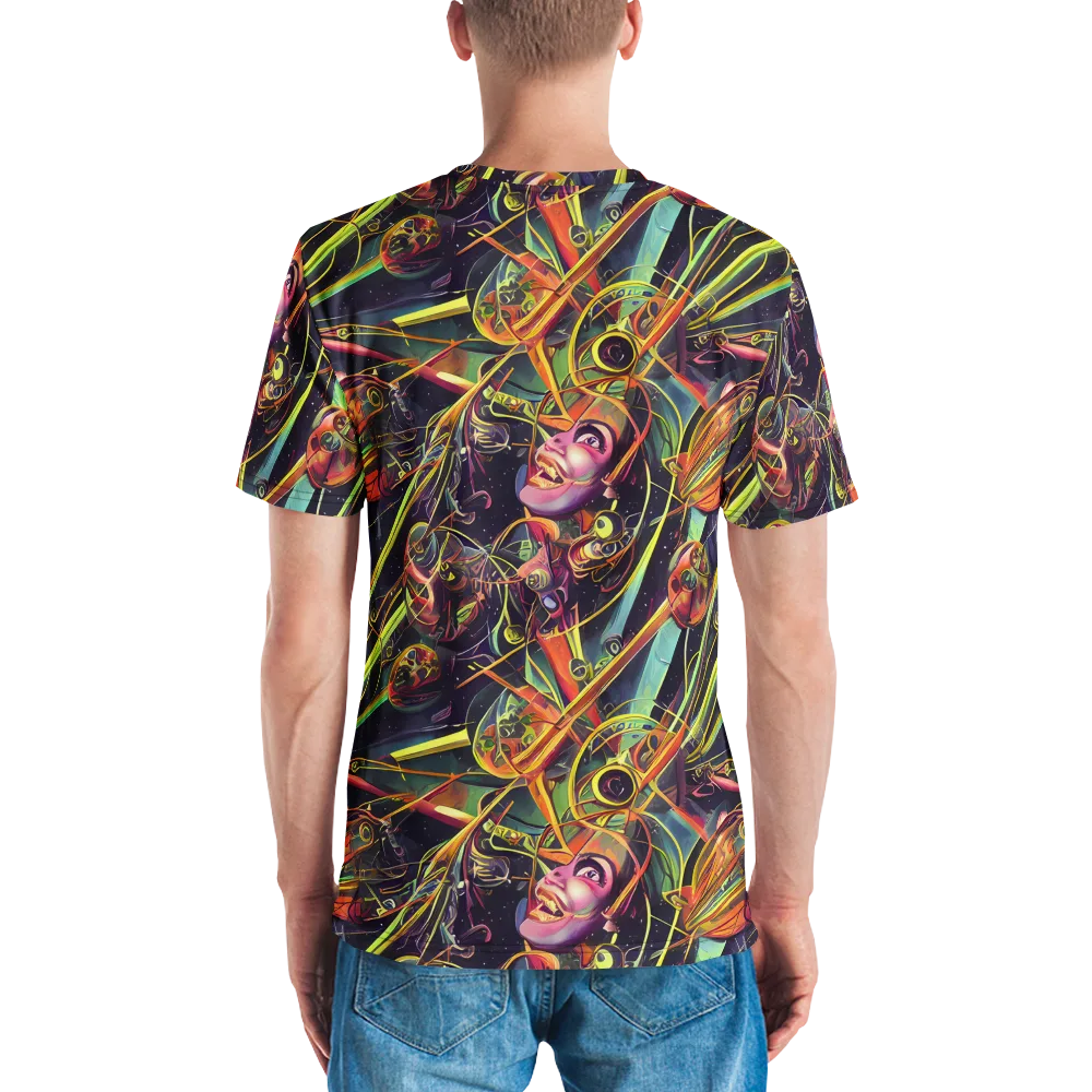 Psychedelic Deep Space on Men's Crew Neck T-Shirt — Back