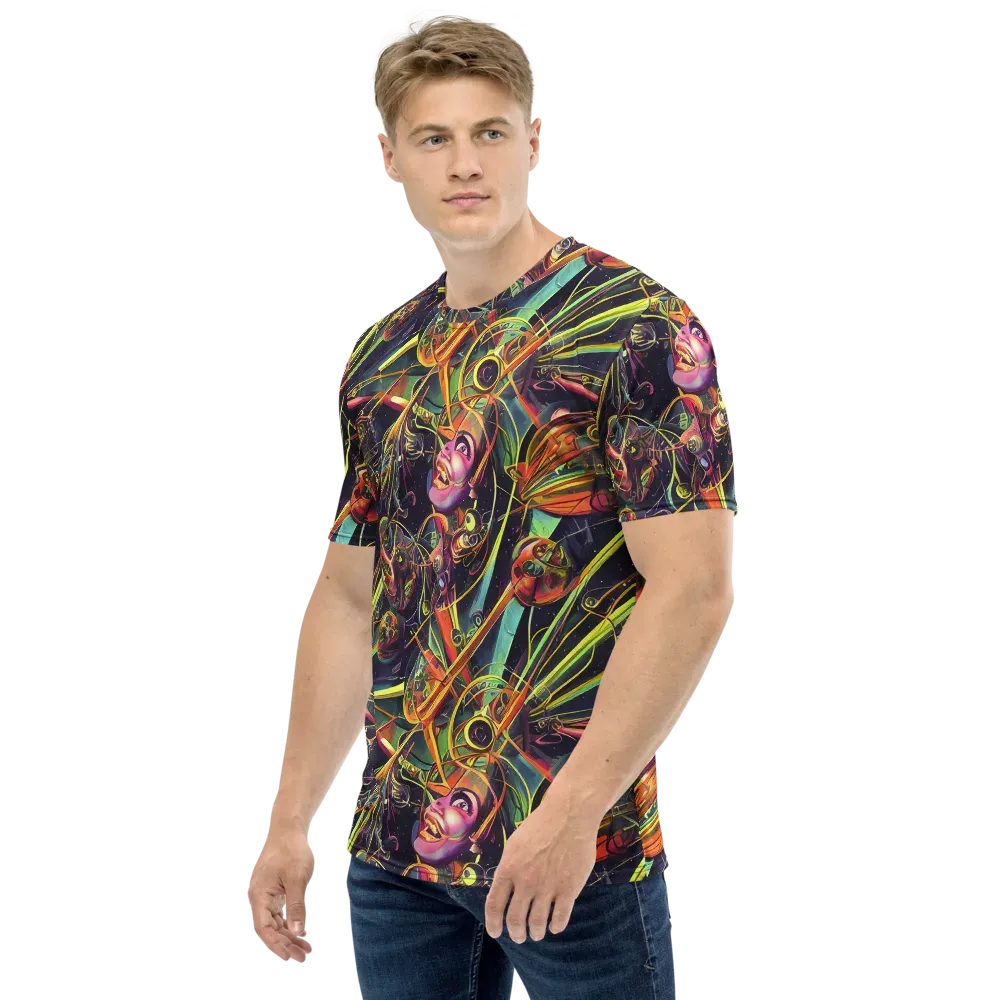 Psychedelic Deep Space on Men's Crew Neck T-Shirt — Left
