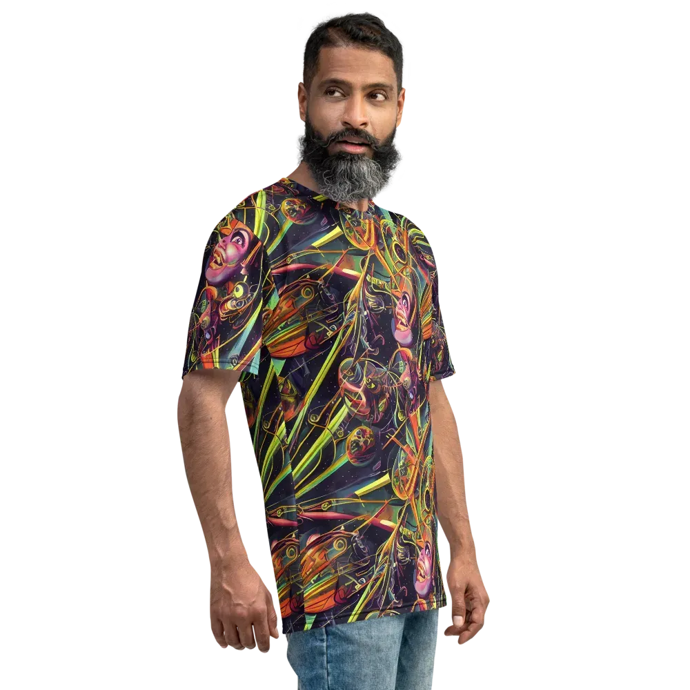 Psychedelic Deep Space on Men's Crew Neck T-Shirt — Right