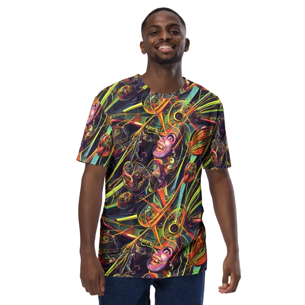 Psychedelic Deep Space on Men's Crew Neck T-Shirt — Front