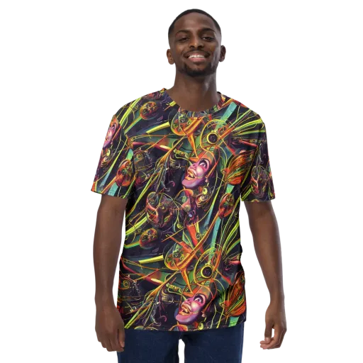 Psychedelic Deep Space on a Men's Crew Neck T-Shirt