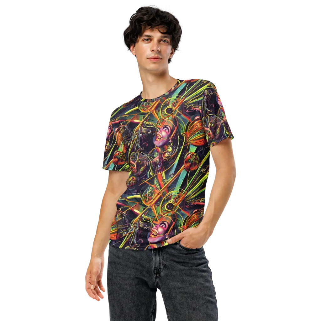 Psychedelic Deep Space on Men's Crew Neck T-Shirt — Front