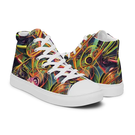 Psychedelic Deep Space on a Men's High Top Canvas Shoes