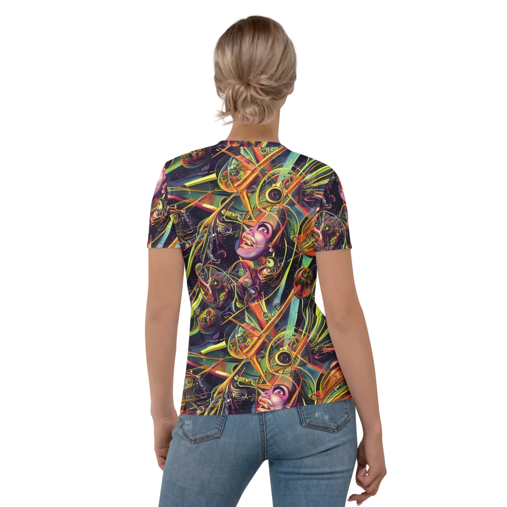 Psychedelic Deep Space on Women's Crew Neck T-Shirt — Back