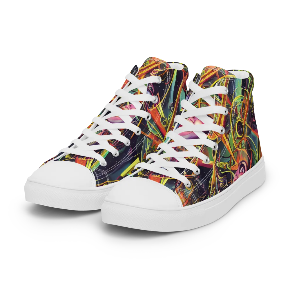 Psychedelic Deep Space on Women's High Top Canvas Shoes — Left Front